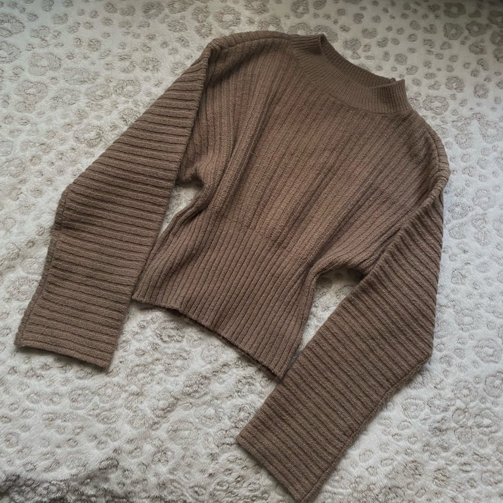 Ribbed Flared Knitsweater